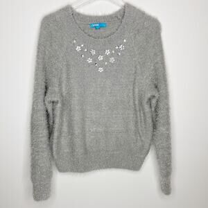 L'Amour Nanette Lepore Fuzzy Sweater Sz XL